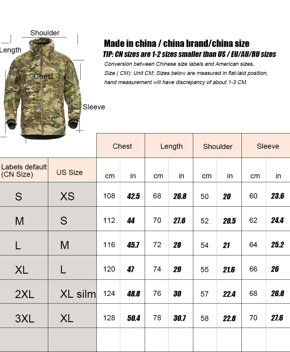 KIICEILING MP-G2 Tactical Jacket for Men Hardshell Waterproof Rain Jackets