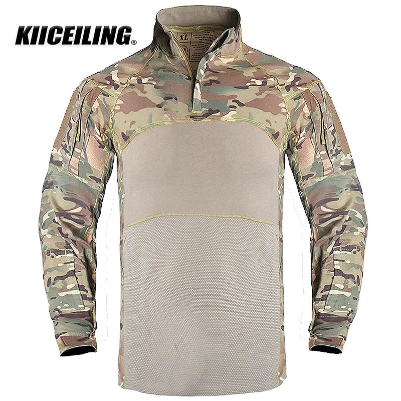 KIICEILING-Summer, FG3 Stretch, Men's Long Sleeve Camouflage T-Shirt,
