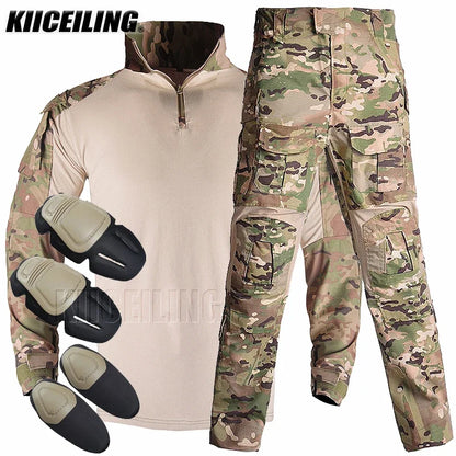 KIICEILING G3 Long Sleeve Shirt / Pants Stretch Patches With Knee Pads (CN S-3XL)