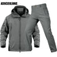 KIICEILING Soft Shell Fleece Winter Warm Waterproof Jacket And Pants