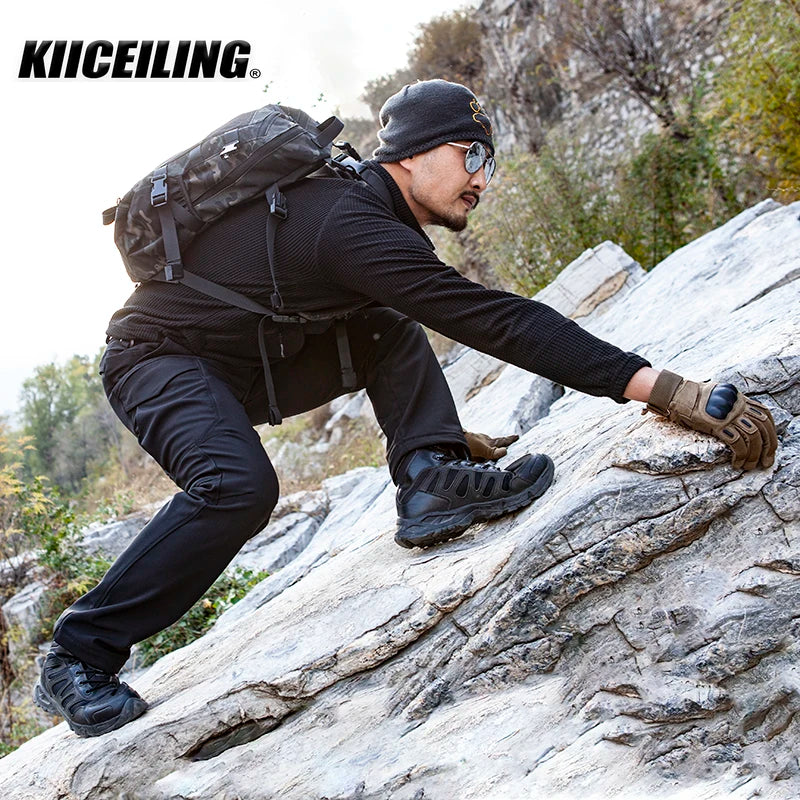 KIICEILING-YF, Tactical Pants for Men, Softshell Fleece, Winter Warm