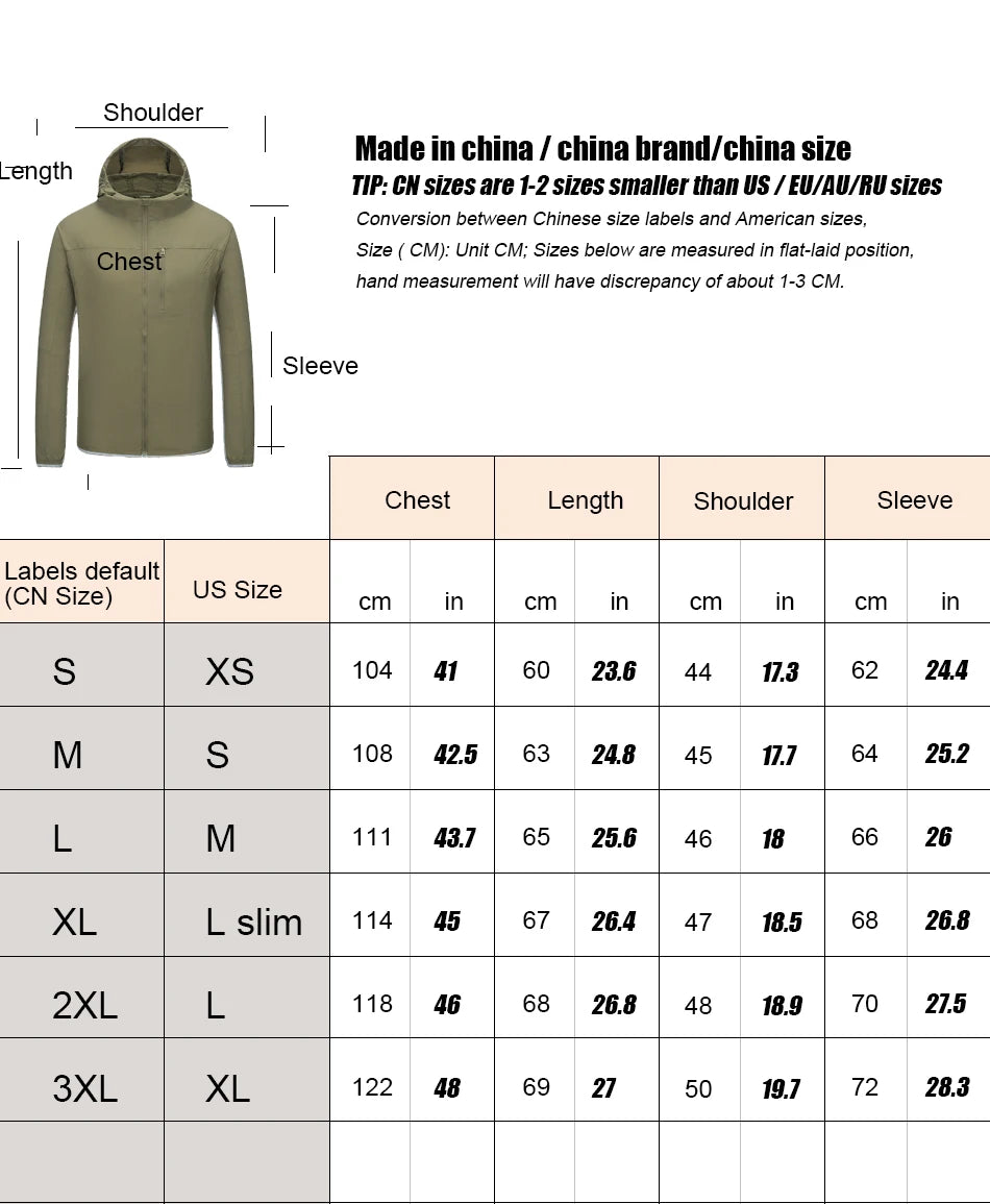 KIICEILING MP-ZP Summer Men's Tactical Jacket Sun Protection Clothes Thin Stretch Quick Dry Breathable Hooded Windbreaker Coat Tops
