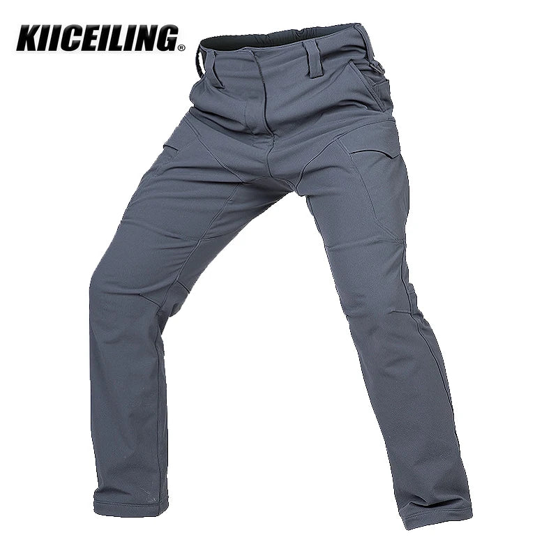 KIICEILING-YF, Tactical Pants for Men, Softshell Fleece, Winter Warm