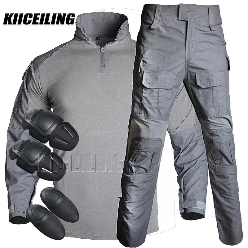 KIICEILING G3 Long Sleeve Shirt / Pants Stretch Patches With Knee Pads (CN S-3XL)