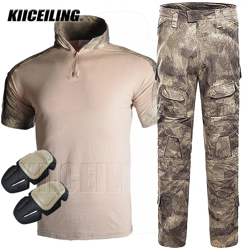 KIICEILING G2 Short Sleeves T-shirt And Pants With Knee Pads (CN S-3XL)