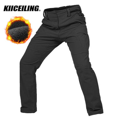 KIICEILING-YF, Tactical Pants for Men, Softshell Fleece, Winter Warm