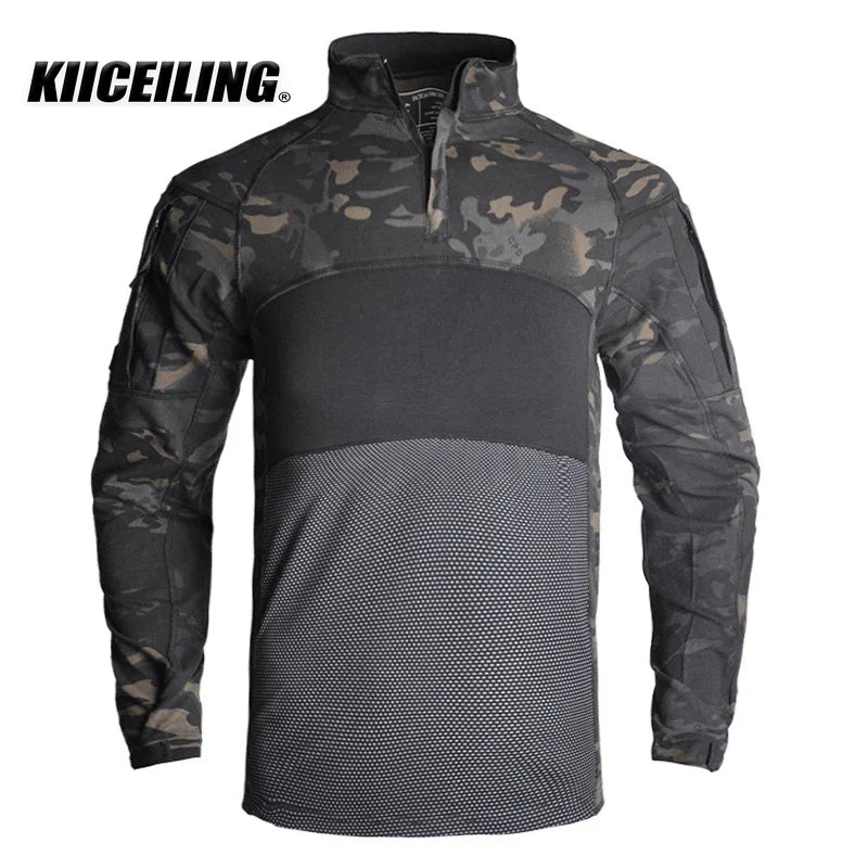 KIICEILING-Summer, FG3 Stretch, Men's Long Sleeve Camouflage T-Shirt,