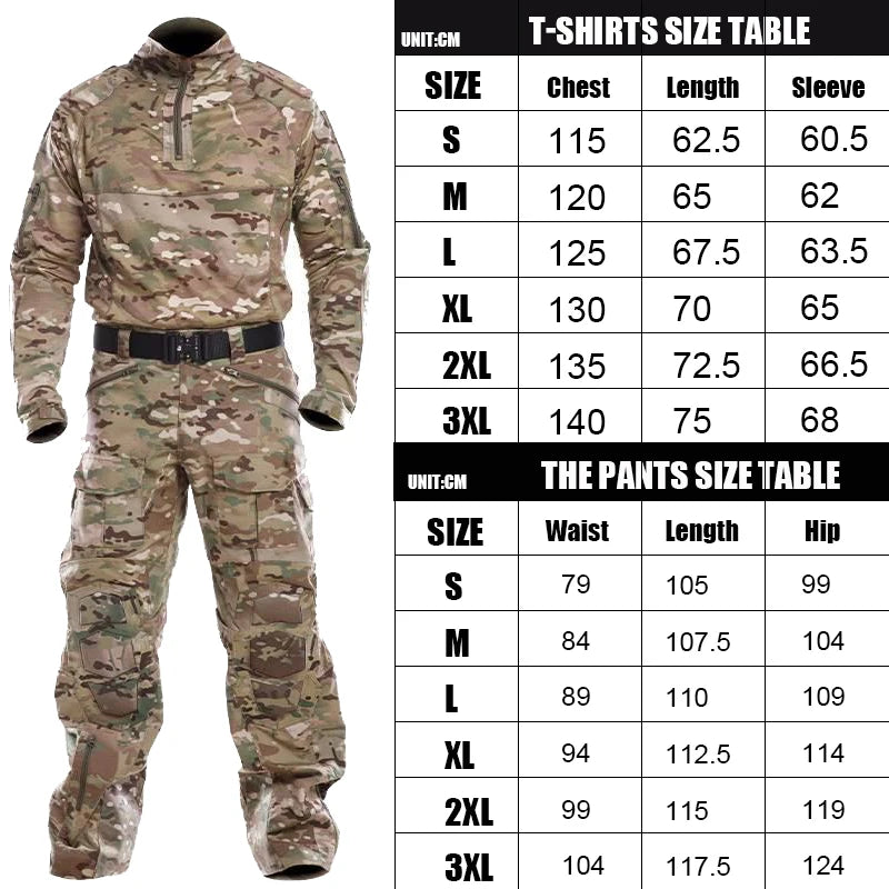 KIICEILING MP-3GJ Combat Shirts And Pants With Knee Pads