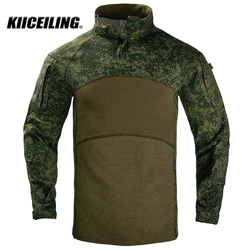 KIICEILING-Summer, FG3 Stretch, Men's Long Sleeve Camouflage T-Shirt,