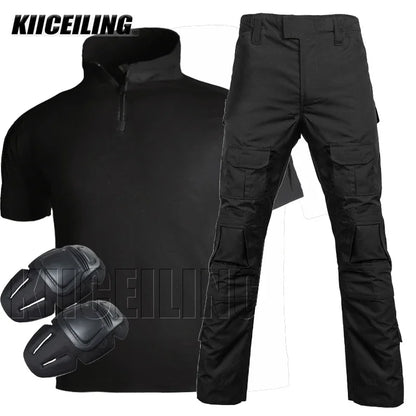 KIICEILING G2 Short Sleeves T-shirt And Pants With Knee Pads (CN S-3XL)