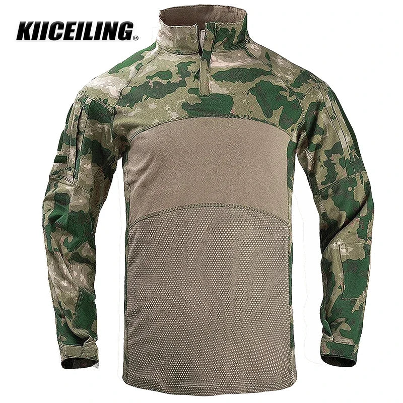 KIICEILING-Summer, FG3 Stretch, Men's Long Sleeve Camouflage T-Shirt,