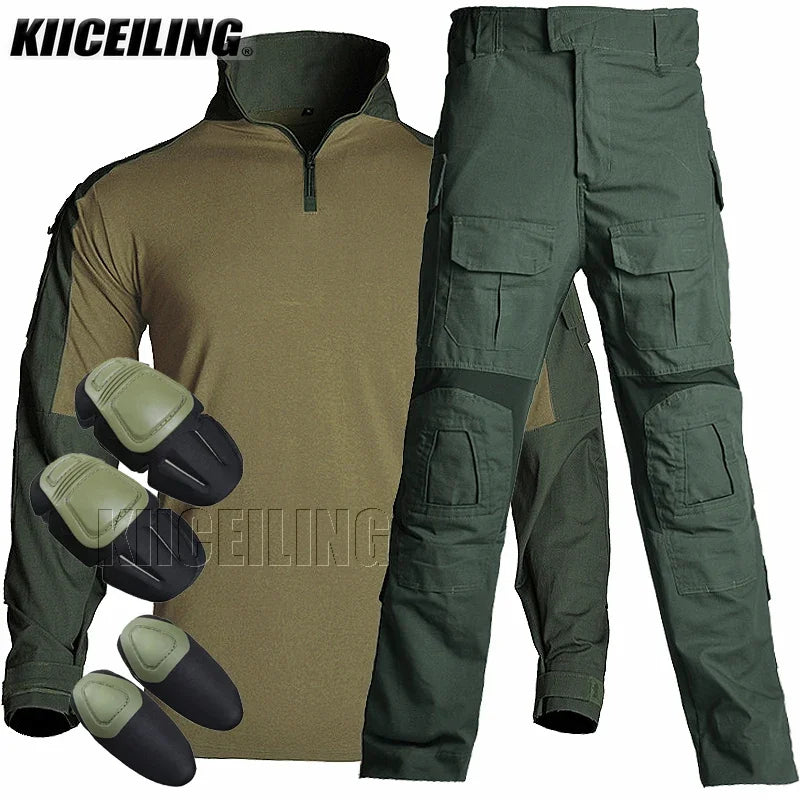 KIICEILING G3 Long Sleeve Shirt / Pants Stretch Patches With Knee Pads (CN S-3XL)