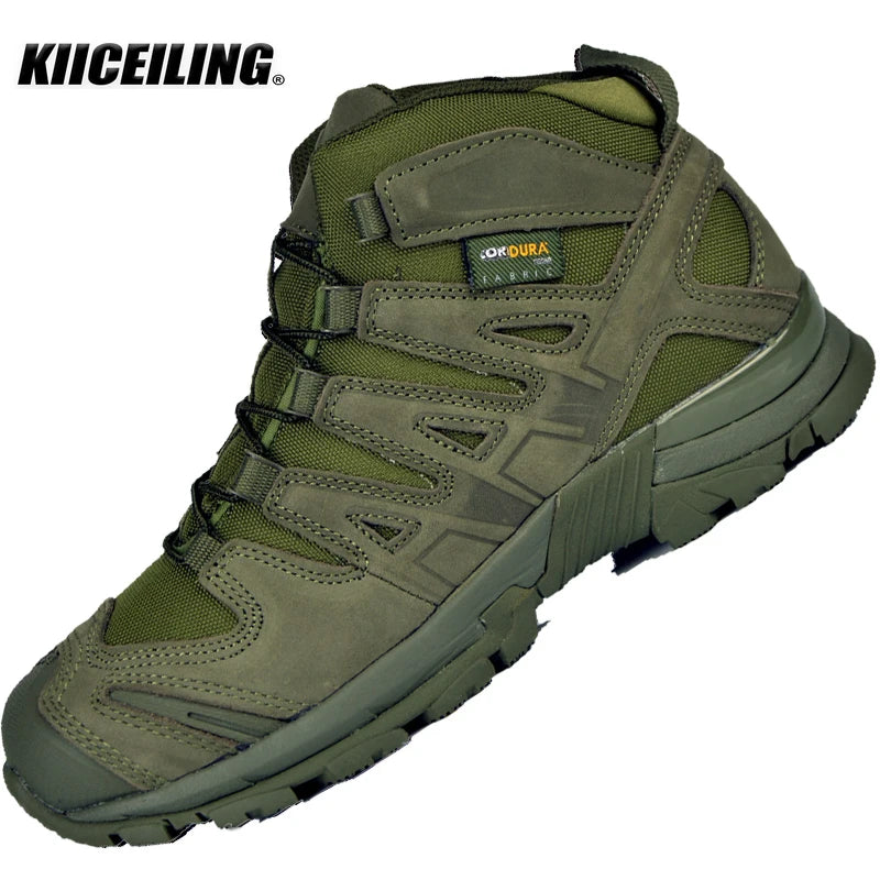 KIICEILING K3D Hiking Shoes Tactical Boots for Men Leather Army Military Boot Combat Desert Male Shoes Work Duty Safety Sneakers